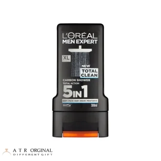 شامپو لورال مردانه زغالی برای سر و بدن 5in1 سری total clean