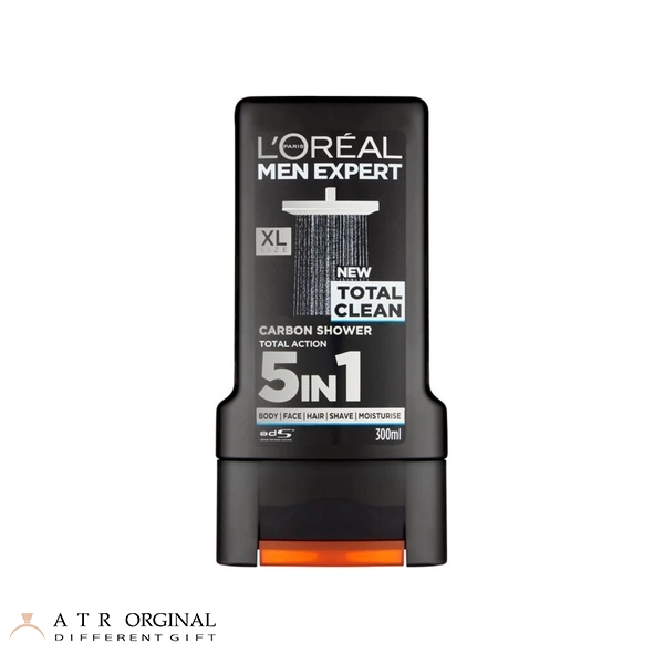 شامپو لورال مردانه زغالی برای سر و بدن 5in1 سری total clean