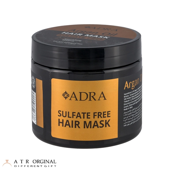 Adra Argan Hair Mask ماسک مو آرگان آدرا فاقد سولفات مناسب مو خشک و آسیب دیده حجم 400 میلی لیتر
