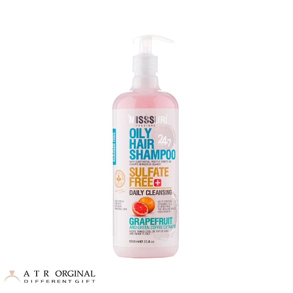 Misssuri Sulfate Free Oily Hair Shampoo شامپو فاقد سولفات مناسب موهای چرب حجم 1000 میل میسوری