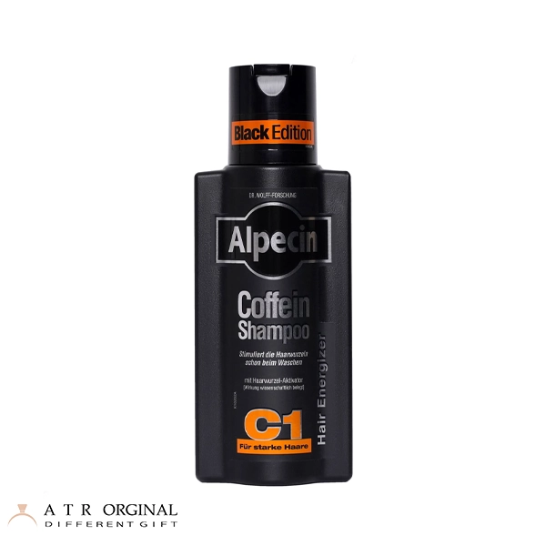 شامپو تقویت کننده و ضد ریزش مو آلپسین مدل کافئین (مشکی)