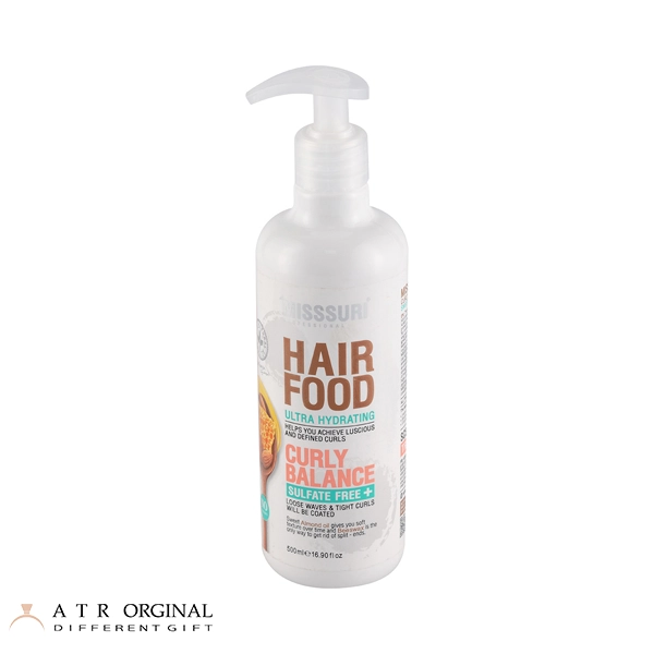 misssuri-hair-food-ultra-hydrating ماسک مو آبرسان میسوری فاقد سولفات مناسب مو فر حجم 500 میلی لیتر