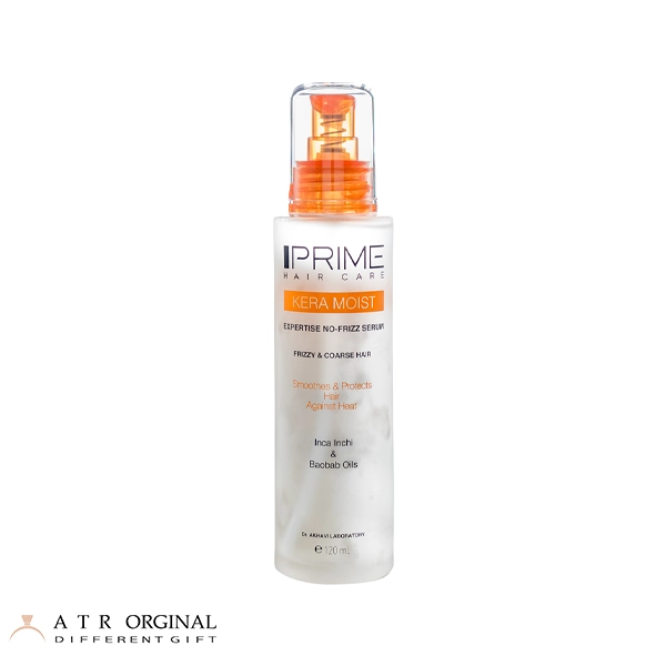 prime-conditionering-and-heat-protect-hair-serum-for-fizzy-hair سرم مو نرم کننده و محافظ حرارتی پرایم مناسب مو وز و زبر حجم 120 میلی لیتر