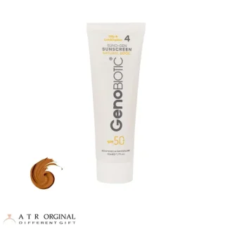 کرم ضد آفتاب بژ طبیعی ژنو بایوتیک با SPF50 مناسب پوست چرب و مختلط