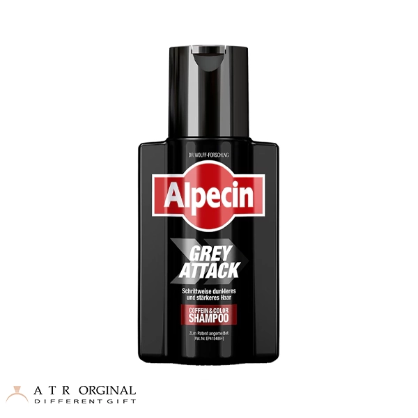 ALPECIN GREY ATTACK COFFEIN & COLOR SHAMPOO شامپو رفع تدریجی سفیدی و ضد ریزش آلپسین مدل GRAY ATTACK