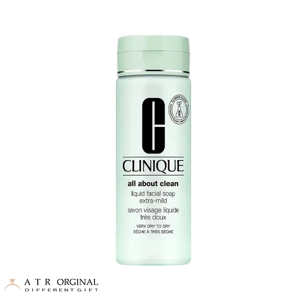 Clinique all about clean liquid facial soap very dry to dry ژل شستشوی صورت کلینیک پوست خیلی خشک تا خشک Clinique