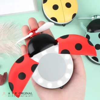 رینگ لایت آرایشی و آینه مدل کفشدوزک