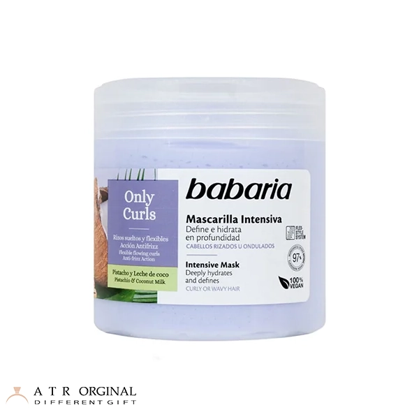 Babaria Pistachio And Coconut Milk Moisturizing Hair Mask 400 ml ماسك آبرسان موهاي فر پسته و شير نارگيل باباريا 400 ميل