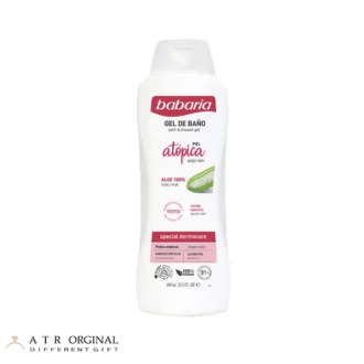 ژل دوش آلوئه ورا باباریا babaria مدل Atopic برای پوست حساس حجم 600 میل