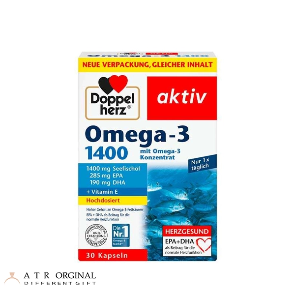 کپسول امگا ۳ ۱۴۰۰ و ویتامین E دوپل هرز