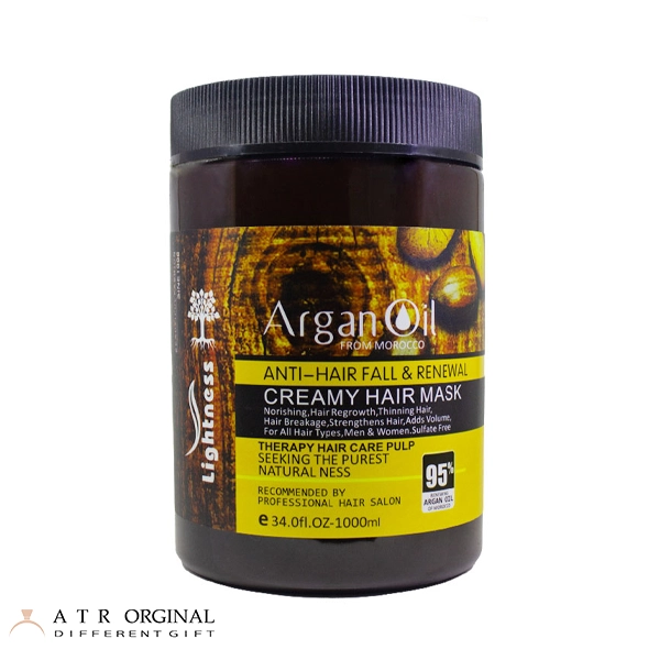 Lightness Argan Oil Hair Mask 1000ml-1 ماسک مو تقویت کننده لایتنس مدل Argan Oil فاقد سولفات
