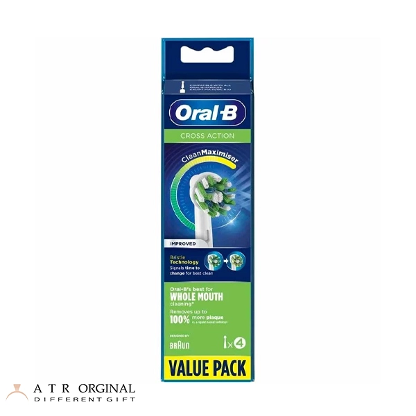 oral-b-cross-action-toothbrush-braun سری یدک مسواک برقی اورال بی Oral-B مدل Cross Action بسته 4 تایی
