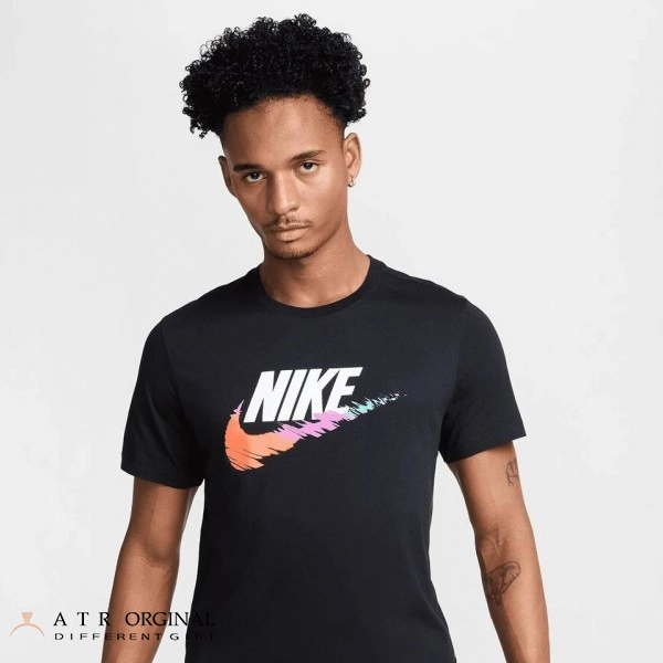Nike Men large logo black T-shirt Running 1 color تی شرت مردانه نایک مدل Running 1 color