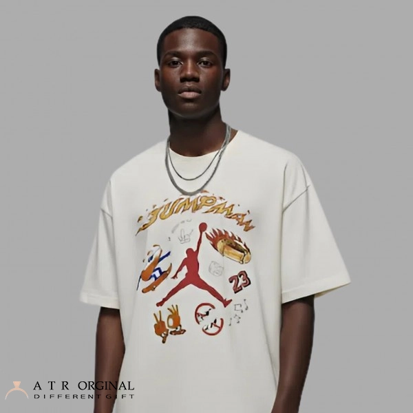 Nike Men red logo white T-Shirt Jordan 1 Color تی شرت مردانه نایک مدل Jordan 1 color