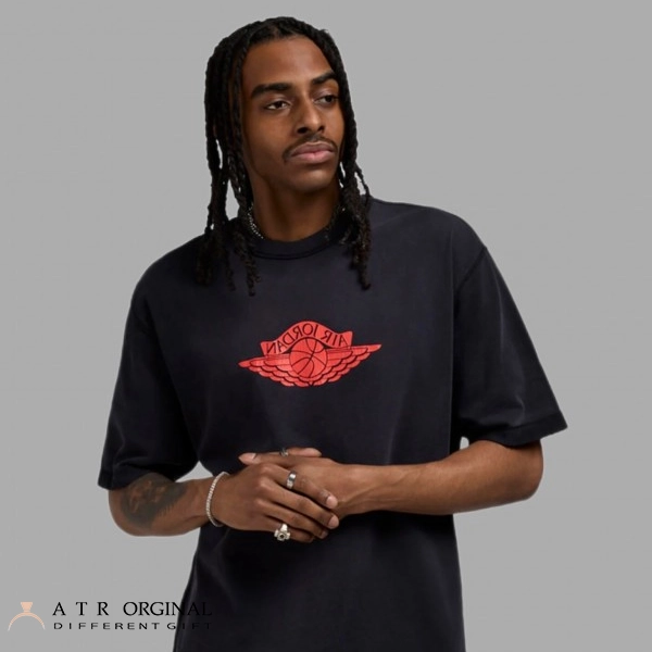 Nike Mens T-Shirt black and red Jordan 1 Color تی شرت مردانه نایک مدل Jordan 1 color