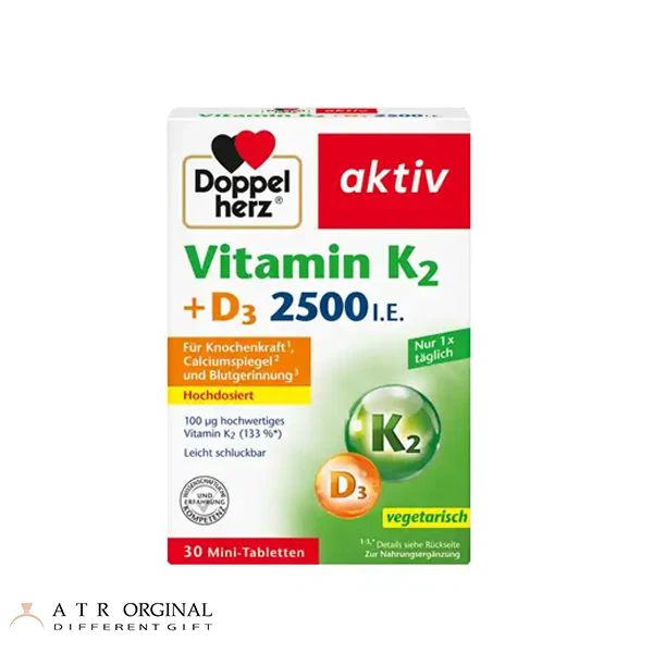 doppelherz-d3-k2 قرص مکمل ویتامین D3 + K2 داپل هرز Doppelherz