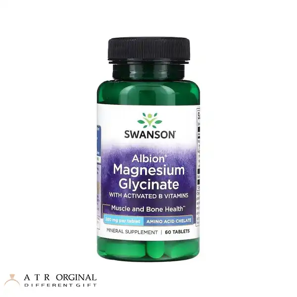 swanson-magnesium-glycinate-b-vitamins کپسول منیزیم گلیسینات Swanson Magnesium Glycinate 133mg سوانسون (60 عددی)